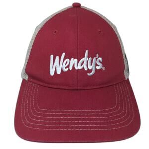 Wendy's Trucker Hat Red Gray OS Snapback Mesh Dave Thomas Foundation Adoption